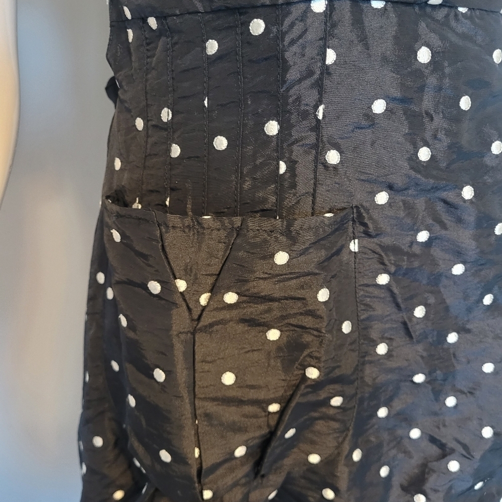 Modcloth Yumi Embroidered Polka Dot Wrap Dress, VGUC, Size L - Picture 3 of 9